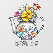 Brewed Bliss Theepot Raamsticker (Vel)