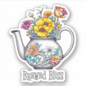 Brewed Bliss Theepot Sticker (Voorkant)