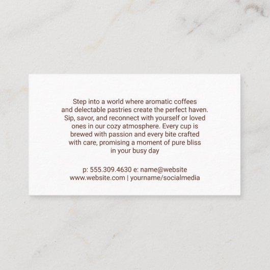 Brewed Coffee Cup Retro Illustrations Visitekaartje (Achterkant)