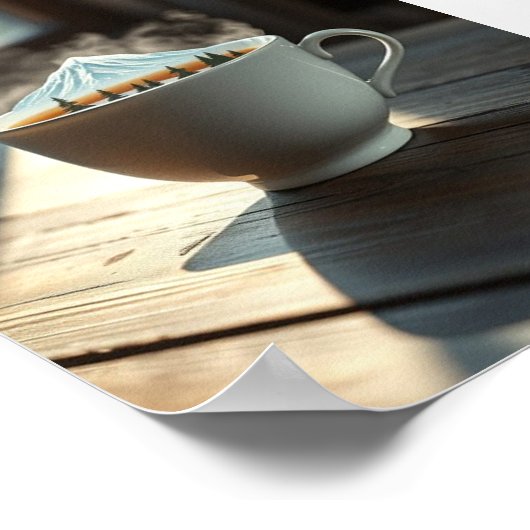 Brewed Escape - Een berg in mijn beker Poster (Hoek)