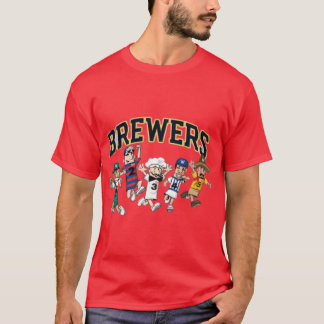 Brewers Worstje Mascotte Race Cartoon Sport Parodi T-shirt