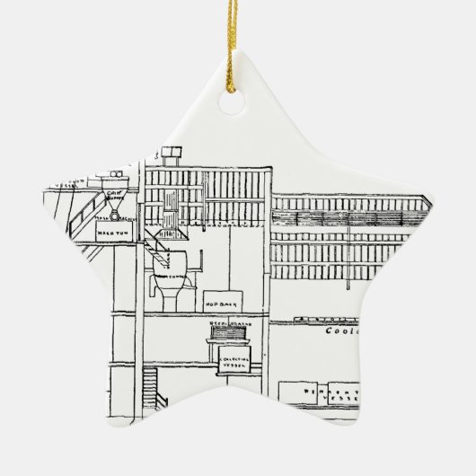Brewery Blueprint Keramisch Ornament (Voorkant)