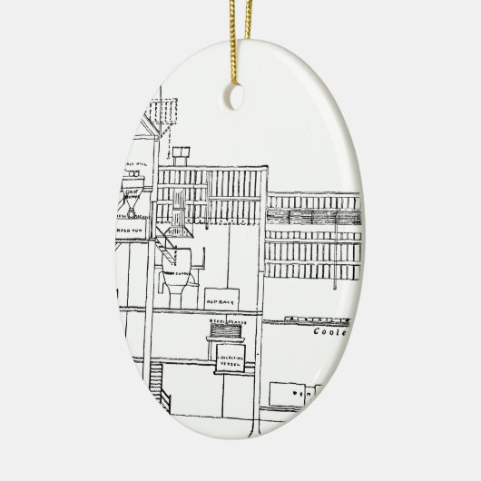 Brewery Blueprint Keramisch Ornament (Links)