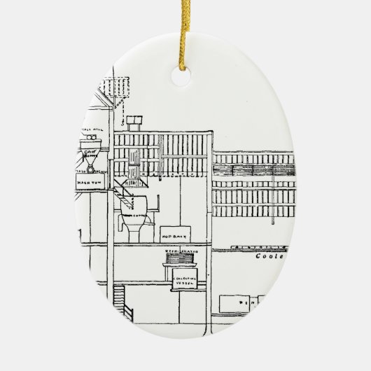 Brewery Blueprint Keramisch Ornament (Voorkant)