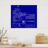 Brewery Blueprint Poster (Keuken)