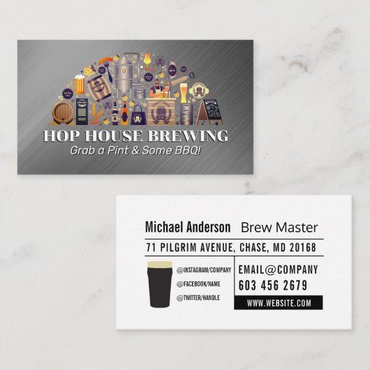 Brewery Production Equipment | Beer Visitekaartje (Voorkant / Achterkant)