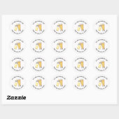 Brewing Birthday Baby shower Adres Ronde Sticker (Vel)