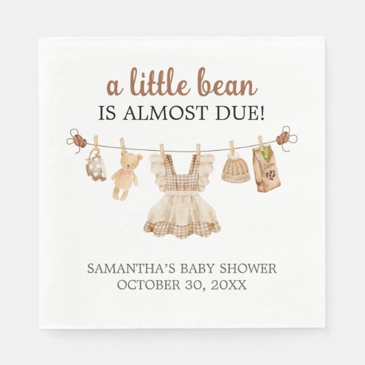 Brewing Coffee Baby Shower Servet (Voorkant)