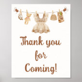 Brewing Coffee Baby Shower Thank You Sign Poster (Voorkant)