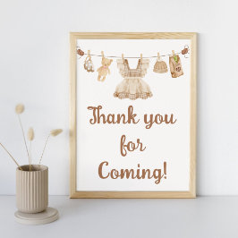 Brewing Coffee Baby Shower Thank You Sign Poster