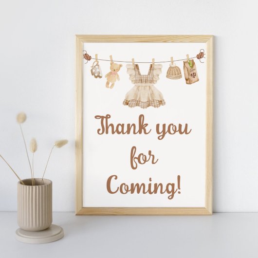 Brewing Coffee Baby Shower Thank You Sign Poster