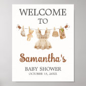 Brewing Coffee Baby Shower Welcome Sign Poster (Voorkant)