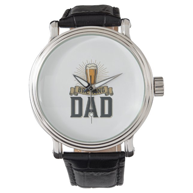 Brewing Dad Beer Vintage Engraving Shirt Design_1 Horloge (Voorkant)