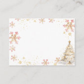 Brewing Pink Winter Tea Party Baby Shower Details Informatiekaartje (Achterkant)