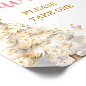 Brewing Pink Winter Tea Party Baby Shower Favors Poster (Hoek)