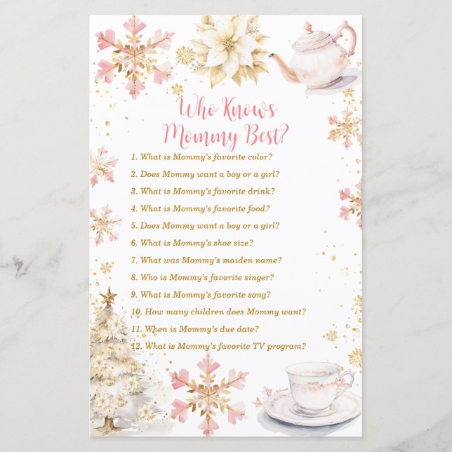 Brewing Pink Winter Tea Party Who Knows Mommy Best (Voorkant)