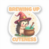 Brewing Up Cuteness - Schattigee egel Sticker (Voorkant)
