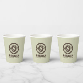 Brewly koffiehuis logo papieren bekers