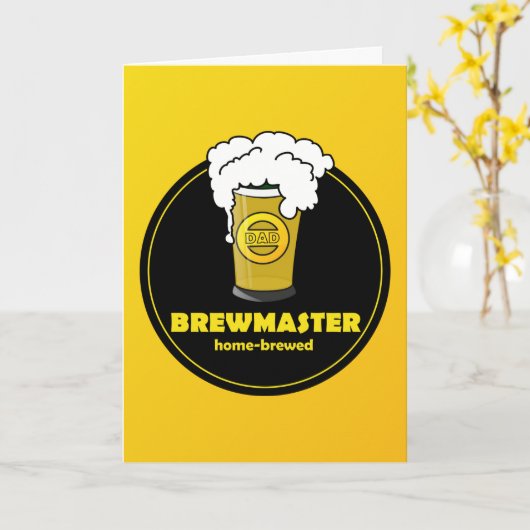 Brewmaster Beer Fathers Day Kaart (Gele Bloem)