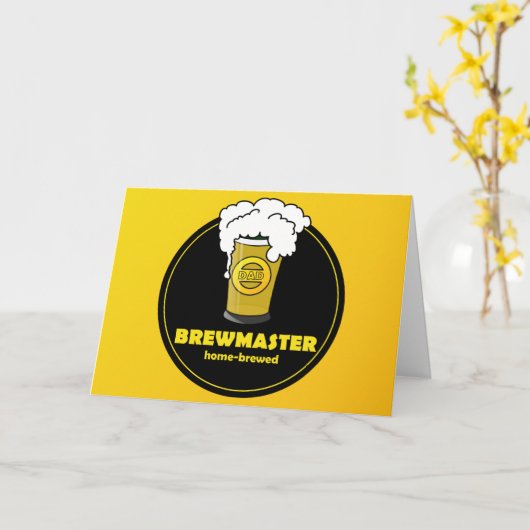 Brewmaster Beer Fathers Day Kaart (Gele Bloem)