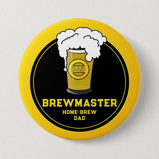 Brewmaster Beer home-brew Dad Ronde Button 7,6 Cm (Voorkant)