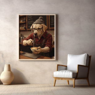 Brewmaster Lab in de rode flanel Poster