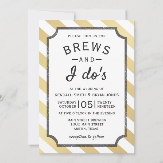 Brews and I Do's Brewery Thema Bruiloft uitnodigin Kaart (Voorkant)