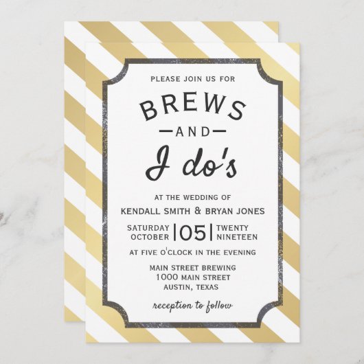 Brews and I Do's Brewery Thema Bruiloft uitnodigin Kaart (Voorkant / Achterkant)