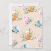 Brews & Baby Nieuws Gender Reveal Party Kaart (Achterkant)