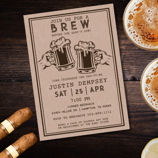 Brews Before the Baby's Due Men's Diaper Party  Kaart