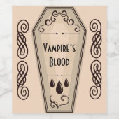 Brews en Boos Vampire Bloed Apothecary Wijn Etiket (Enkel label)