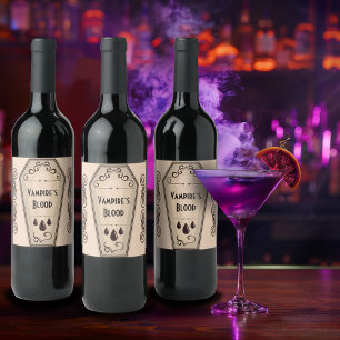 Brews en Boos Vampire Bloed Apothecary Wijn Etiket