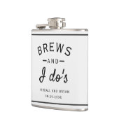 Brews en I Do's Brouwerij Thema Bruiloft Flask Heupfles (Links)