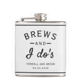 Brews en I Do's Brouwerij Thema Bruiloft Flask Heupfles (Voorkant)