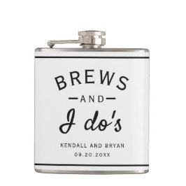 Brews en I Do's Brouwerij Thema Bruiloft Flask Heupfles