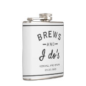 Brews en I Do's Brouwerij Thema Bruiloft Flask Heupfles (Rechts)