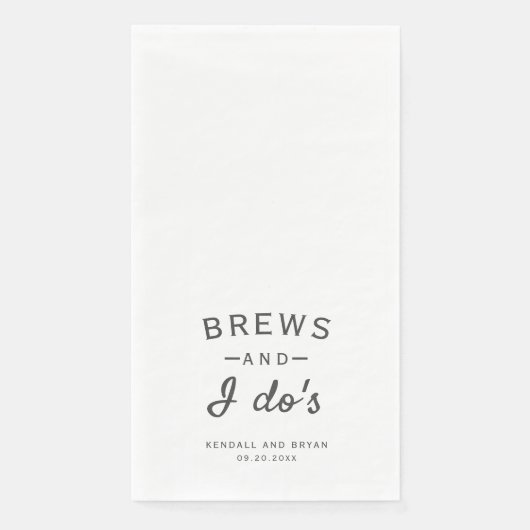 Brews en I Do's Brouwerij Trouwpapier Servet (Voorkant)