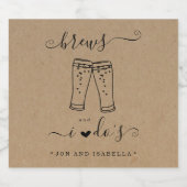 Brews en I Do's bruiloft Bier Etiket (Enkel label)