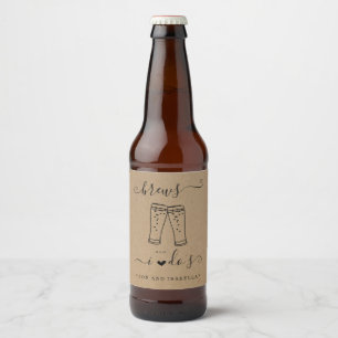 Brews en I Do's bruiloft Bier Etiket