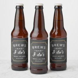 Brews en I Do's Chalkboard bruiloft Bier Etiket