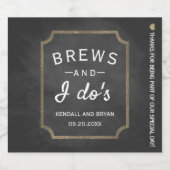 Brews en I Do's Chalkboard bruiloft Bier Etiket (Enkel label)