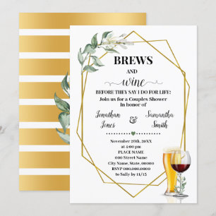 Brews & Wine voordat ik doe Greenery Vrijgezellenf Kaart