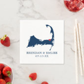 Brewster Cape Cod kaart blauw en beweegbaar rood h Servet (Insitu)