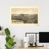 Brewster New York 1887 Antiek Panorama Poster (Thuiskantoor)