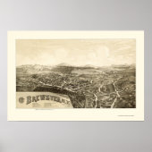 Brewster, NY Panoramic Map - 1887 Poster (Voorkant)