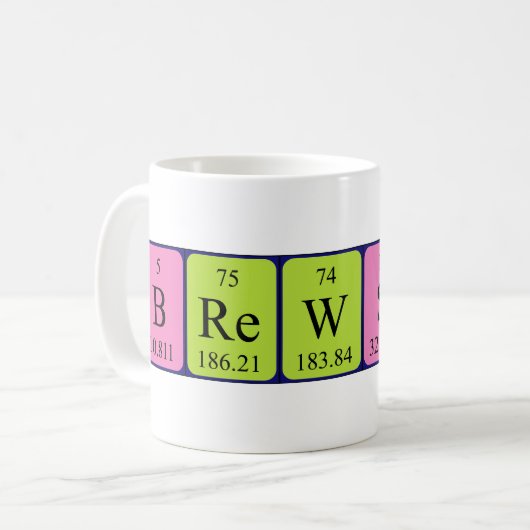 Brewster periodieke tabelnaam mok (Voorkant links)