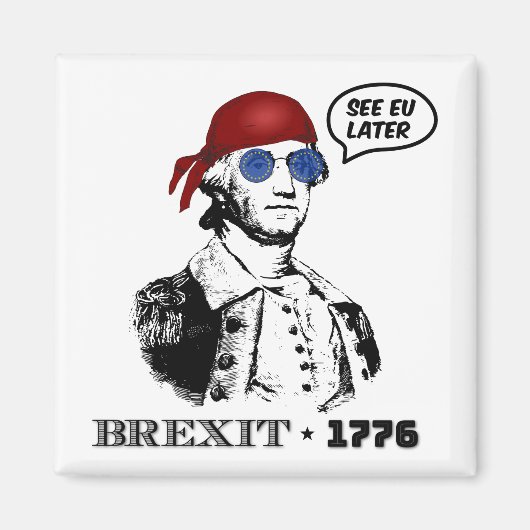 Brexit 1776 George Washington Cool Sunglasses Magneet (Voorkant)