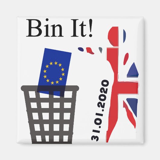 Brexit 31.01.2020 - Britse bladeren EU Magneet (Voorkant)