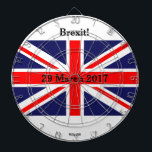 Brexit British Dartbord<br><div class="desc">Brits vlagontwerp,  met de hand geschilderd en bedrukt met de datum waarop artikel 50 in werking treedt.</div>