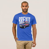 Brexit Classic Mini Car on Blue T-Shirt (Voorkant volledig)